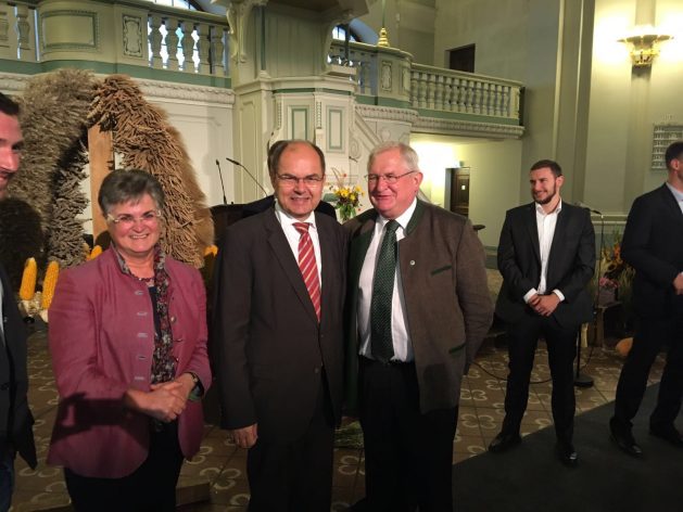 Brigitte Scherb, Präsidentin LandFrauenverband; Christian Schmidt, Bundeslandwirtschaftsminister; Korbinian Obermayer, KLB Bundesvorsitzender